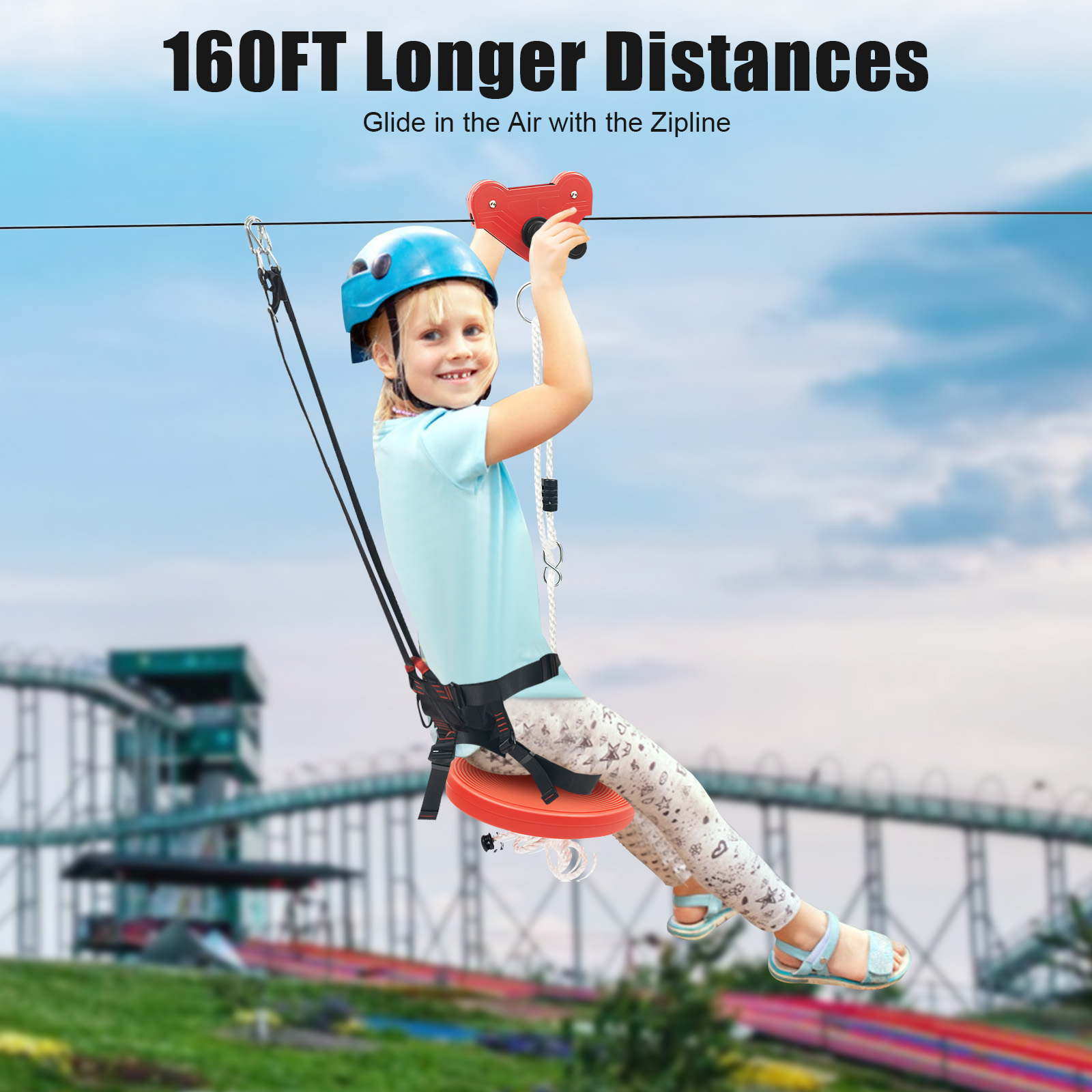 Outdoor Adventure Zipline - Kids Zipline Adventure Set - Sturdy