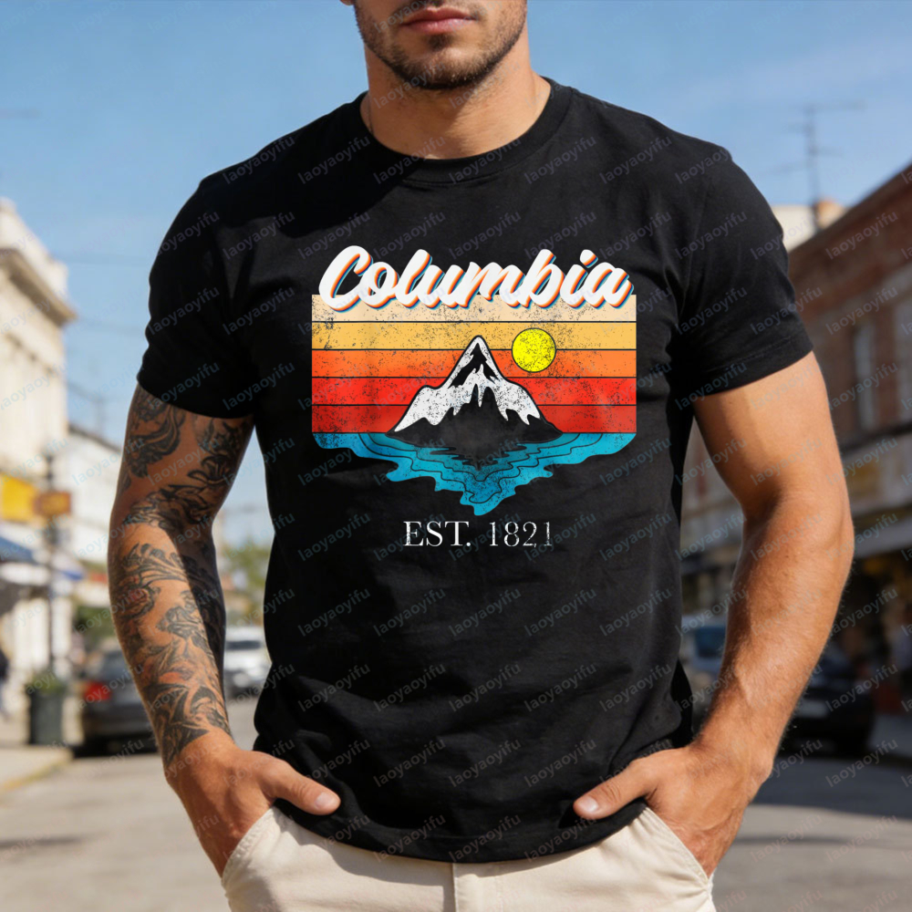 Columbia Mountain Sunset Men T - Outdoor Adventure Enthusiast บทวิจารณ์และราคา