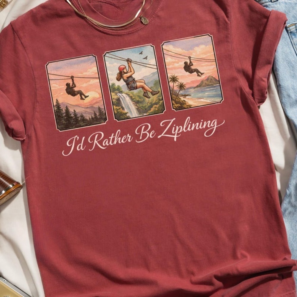 I'd Rather Be Ziplining T-Shir - Outdoor Adventure Zipline บทวิจารณ์และราคา