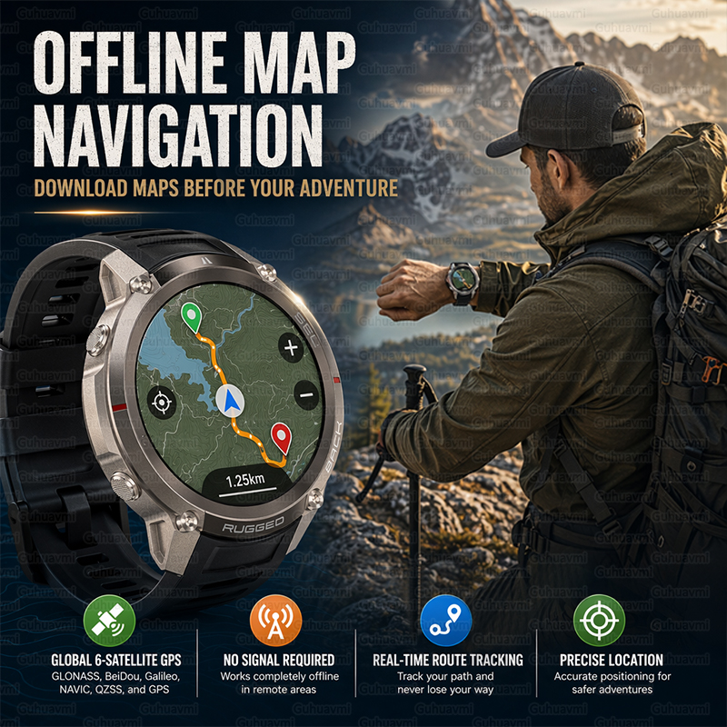 Outdoor Tactical GPS Smart Wat - Outdoor Adventure Hours บทวิจารณ์และราคา