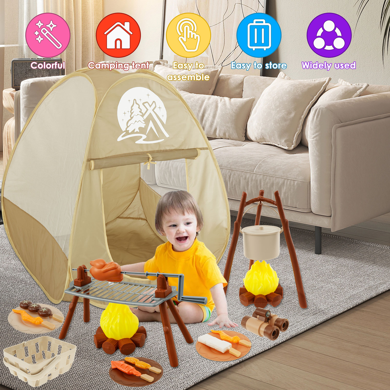 Kids Camping Toy Set Tent Pop  - Outdoor Adventure Kit For Kids บทวิจารณ์และราคา