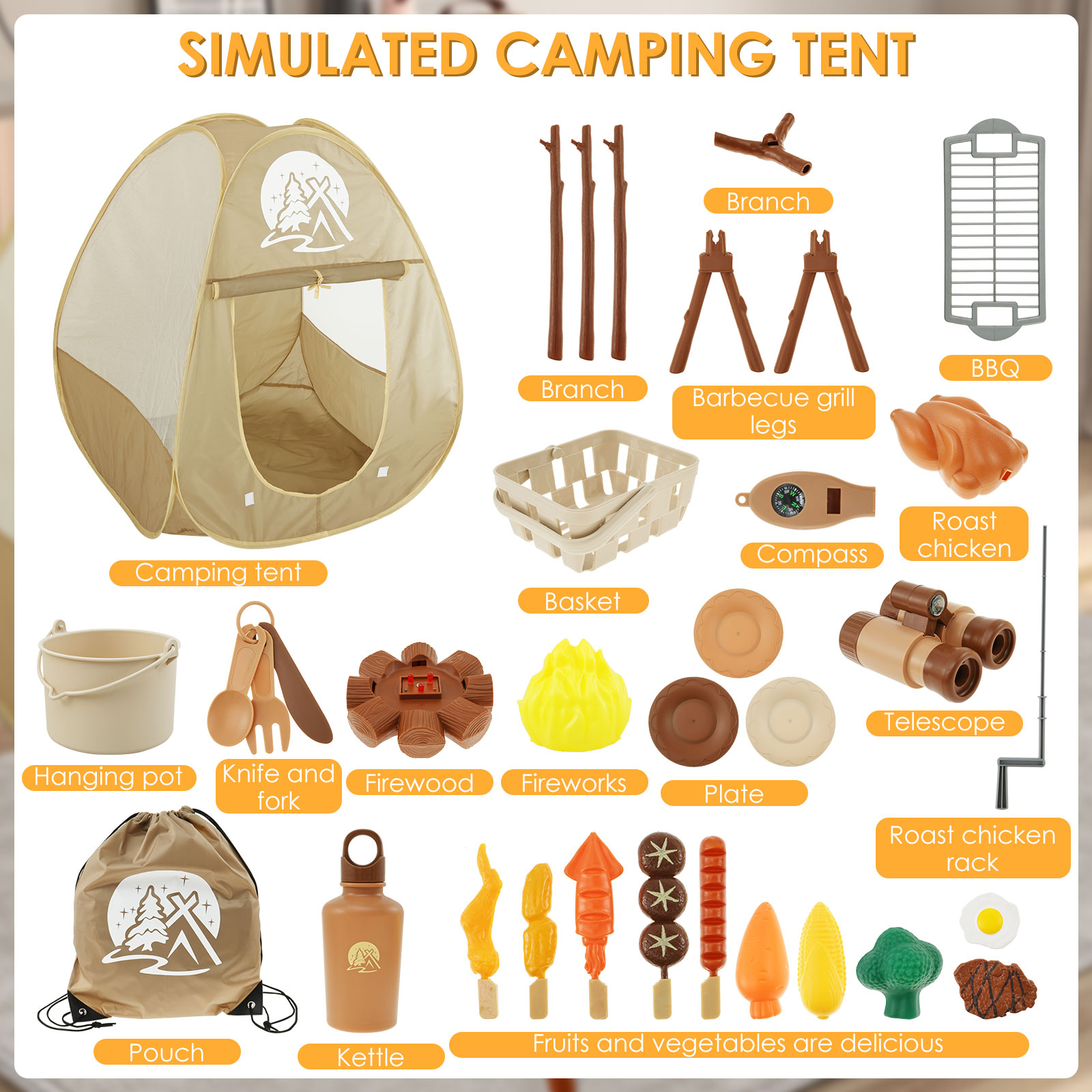 Kids Camping Toy Set Tent Pop  - Outdoor Adventure Kit For Kids บทวิจารณ์และราคา